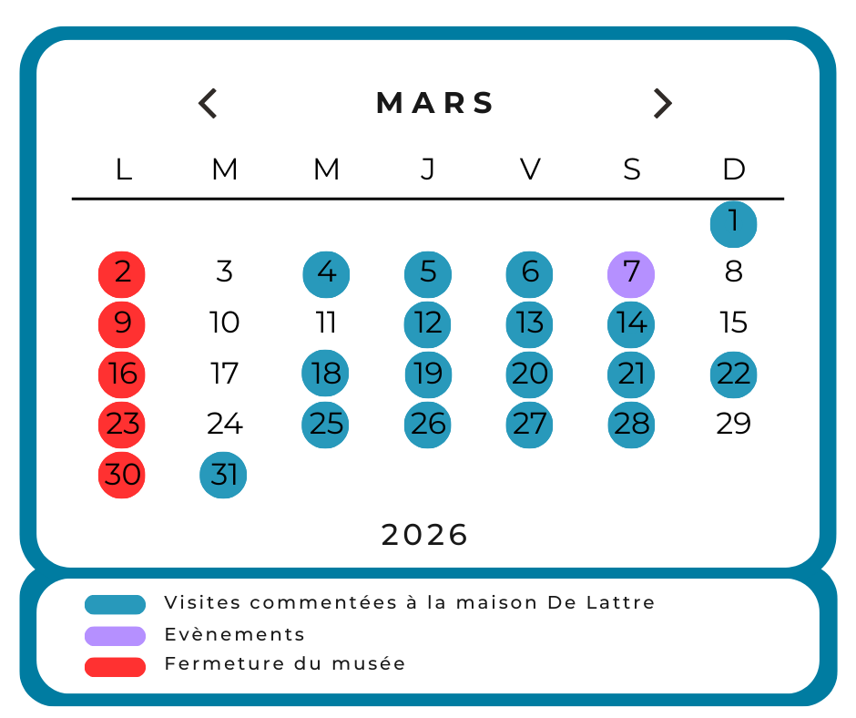 agenda visite mars 2026